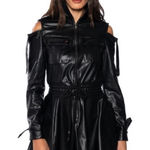 Akira  into the Matrix faux leather long sleeve mini dress black small NWT Photo 0