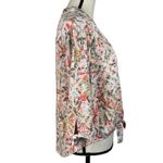 Allison Daley Petite Large Top Button-Up Hi-Low Hem Tie Front Abstract V-Neck Photo 4