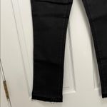 Tribal Dull Sheen Black Denim Skinny Cut Jeans w/ Raw Hem Photo 5