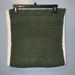 Green Cable Knit Sweater Sherpa Lined & Trimmed Cowl Neck Warmer 14” X 15” Photo 1