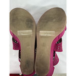 Bamboo Womans  Platform Wedge Sandals 10 Fuscia Open Toe Strappy Vented Photo 6