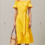 Tory Burch smocked shoulder dress - flaming yellow Photo 2