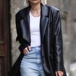 Rebecca Minkoff NEW NWT  Black Leather Long Blazer Photo 0