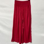 Band Of The Free New Smocked Waist Wide Leg Cropped Pants Red Chevron Size Small Photo 10