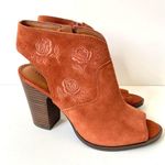 Lucky Brand  Listana Heeled Open Toe Suede Zip Up Shoes NWOB size 9.5 Photo 3