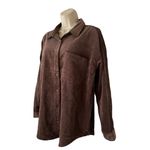 No Comment  Ribbed Button Up Long Sleeves Top Brown Juniors medium Photo 1