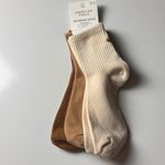 American Eagle  Outfitters Boyfriend Style Three Pack Brown and Cream Socks NWT Photo 9