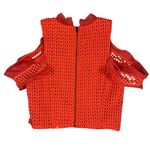 Sugar Lips Orange Mesh Cold Shoulder Top Large Statement Evening Party Chic Photo 1