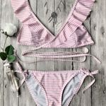 Zaful Pink And White Striped Bikini Photo 0