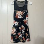 Brat Star  Black Sweetheart Black Floral Dress Photo 2