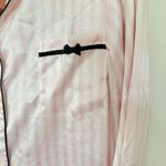 Victoria's Secret Rare VTG Y2K  Pink Satin Striped Pajama Set Drawstring M -Stain Photo 3