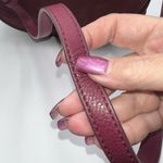Vince Camuto  Deep Eggplant Purple Suede & Leather Saddle Bag, Fringe Tassel Photo 8
