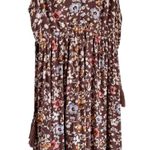 Pinkblush  Boho Brown Floral Empire Waist Ruffle Hem Maternity Midi Dress Small Photo 4