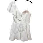 Amanda Uprichard  Vanderbilt Ruffled One-Shoulder Mini Dress M White Bridal Photo 3