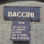 Baccini Denim Duster Coat 14W Blue Jean Jacket Lace Up Western Fringe Photo 2
