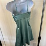 Altar'd State Altar’d State Spaghetti Strap Sleek Green Satiny Slip Bodycon Dress NWOT Photo 4