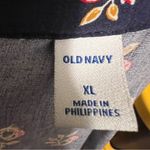 Old Navy  Dress Navy Blue Floral Short Sleeve Midi Wrap Dress Spring Brunch Photo 5