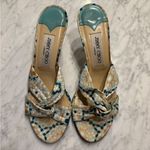 Jimmy Choo  Vintage 2000s Floral Knot Kitten Heels Size 37 Photo 1