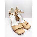 Franco Sarto  Sandals Size 11 Nude Dima Heels Ankle Strap Block Heel Square Toe Photo 2