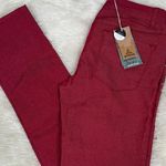 prAna ‎ Womens Red Organic Cotton Low Rise Fitted Pants Size 2 26 Slim Leg NWT Photo 3