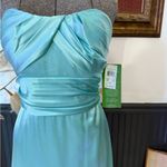 NWT Vintage Nicole Miller Satin Strapless Formal Maxi Gown ~ Size 6 🧡🍄 Blue Photo 1