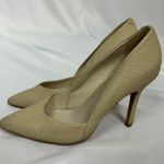 ALDO Faux Snake Skin Print Nude Heels in Size 38.5/8 Photo 1