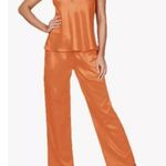 Frederick's of Hollywood  Summer Lattice Lacing Pajama Set Cami Pants Orange S Photo 5