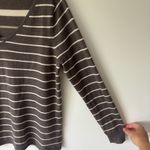 Smartwool  Brown Cream Multi Striped V Neck Sweater Merino Wool Photo 7