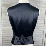 Kenar ANN TJIAN (for ) Vest 100% Silk Basketweave w Velvet Trim Black-Medium Photo 1