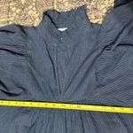 Never A Wallflower Women’s XS Navy Blue Gold Metallic Stripe High Neck Dress Photo 8