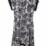 Pell & Co Black White Floral Shirtdress Size 2 Cotton Shark Bite Scarf Hem Photo 0