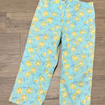 Lilly Pulitzer  Pants White Label- Sky Blue with Yellow Daisies Size 12 Photo 0