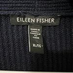 Eileen Fisher Women's XL Midnight Blue Cardigan Shawl Collar Open-Front Sweater Photo 3
