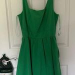 Miami Green Pleated Mini Dress Scoop Neck Sleeveless Photo 0