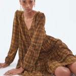 Urban Outfitters NWT  Plaid Long Sleeve Babydoll Dress Small Photo 0