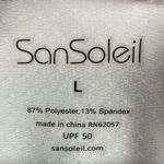 SanSoleil Women's Long Sleeve Quarter Zip Pullover Size Large Purple White Plaid Photo 4