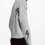 Rails  Perci Lightning Bolt Trendy Crewneck Wool Blend Sweater Medium Gray $165 Photo 1