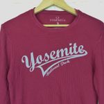Yosemite National Park Thermal Shirt Womens S Red Pink Spell Out Long Sleeve Photo 1