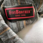 Vintage Gray Yellow Striped Flannel Shirt Size Medium Photo 4