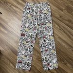Disney Parks Sz S Mickey Mouse Pajama Pants All Over Print Cotton Lounge Pull On Photo 1