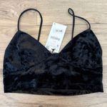 ZARA  Black Velvet Crop Top/bralette Size Small NWT Photo 0