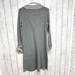 Soft Surroundings Dress Women Size XS Gray Black Stripe V-Neck Long Sleeve Midi Photo 5
