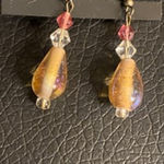 Handmade  Pink Dangle Earrings Gold Tone Lightweight & Feminine Photo 1