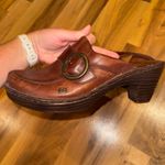 Born Brown Leather Clogs Buckle Accent Comfortable Slip On boho lagenlook 11/43 Photo 1
