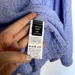 SheIn Curve purple quarter button down women's size 1XL embroidered lacy top Photo 3