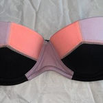 Victoria's Secret  Strapless Bandeau Bikini‎ Top Black Pink Purple 32D Photo 0