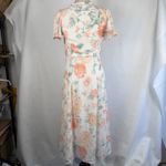 Abercrombie & Fitch Angel Sleeve Wrap Midi DressSmall CoralFloral Pink Vacation Photo 7