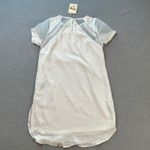 Everybody Talks Sheer Sleeve Dress A Line Mini Size L White V Neck Layered NWT Size L Photo 1
