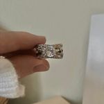 Boutique 6 Shank Mixed Metals Glam Criss Cross Ring “Lorenzia” Engagement Statement Fashion Jewelry Photo 10