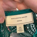 Moulinette Soeurs Anthropologie ‎ Green Lace Cloaked Blouse size 12 Photo 2